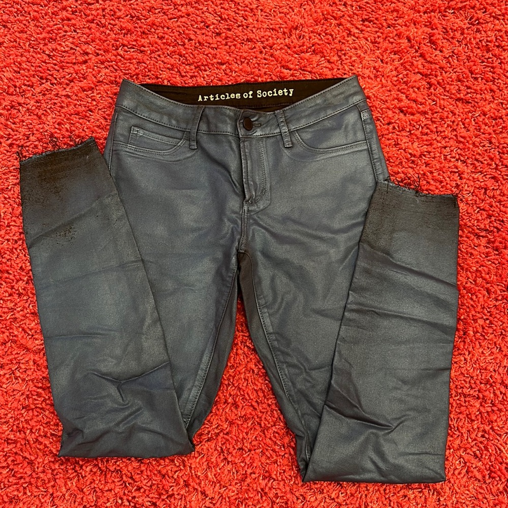 Blue waxy Jeans
